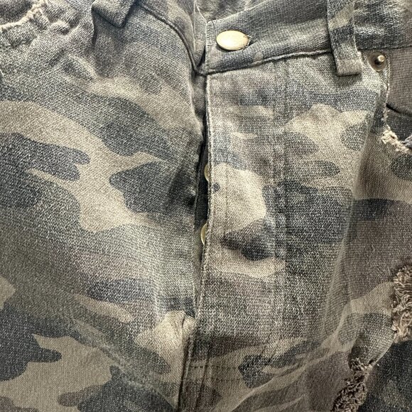 Olivaceous Pencil Skirt Womens Medium Camouflage Cotton Denim Button Fly NEW - Picture 4 of 8